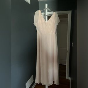 Women size 22 chiffon light beige / cream dress